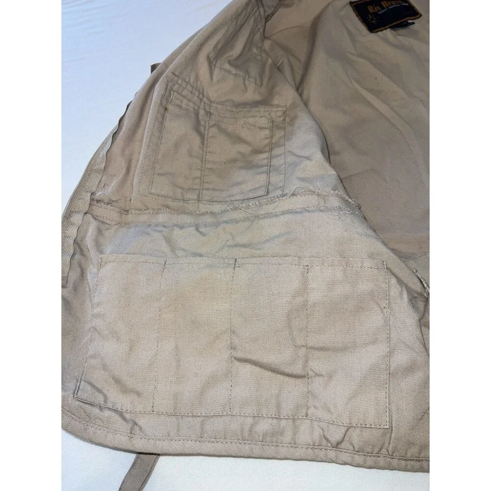 Men's Rio Bravo Vest Utility Fly Fishing Vest Khaki Outdoor Zipper Size L